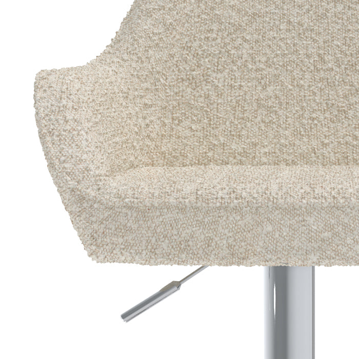 sedia da bar adam set di 2 bouclette bianco rotto