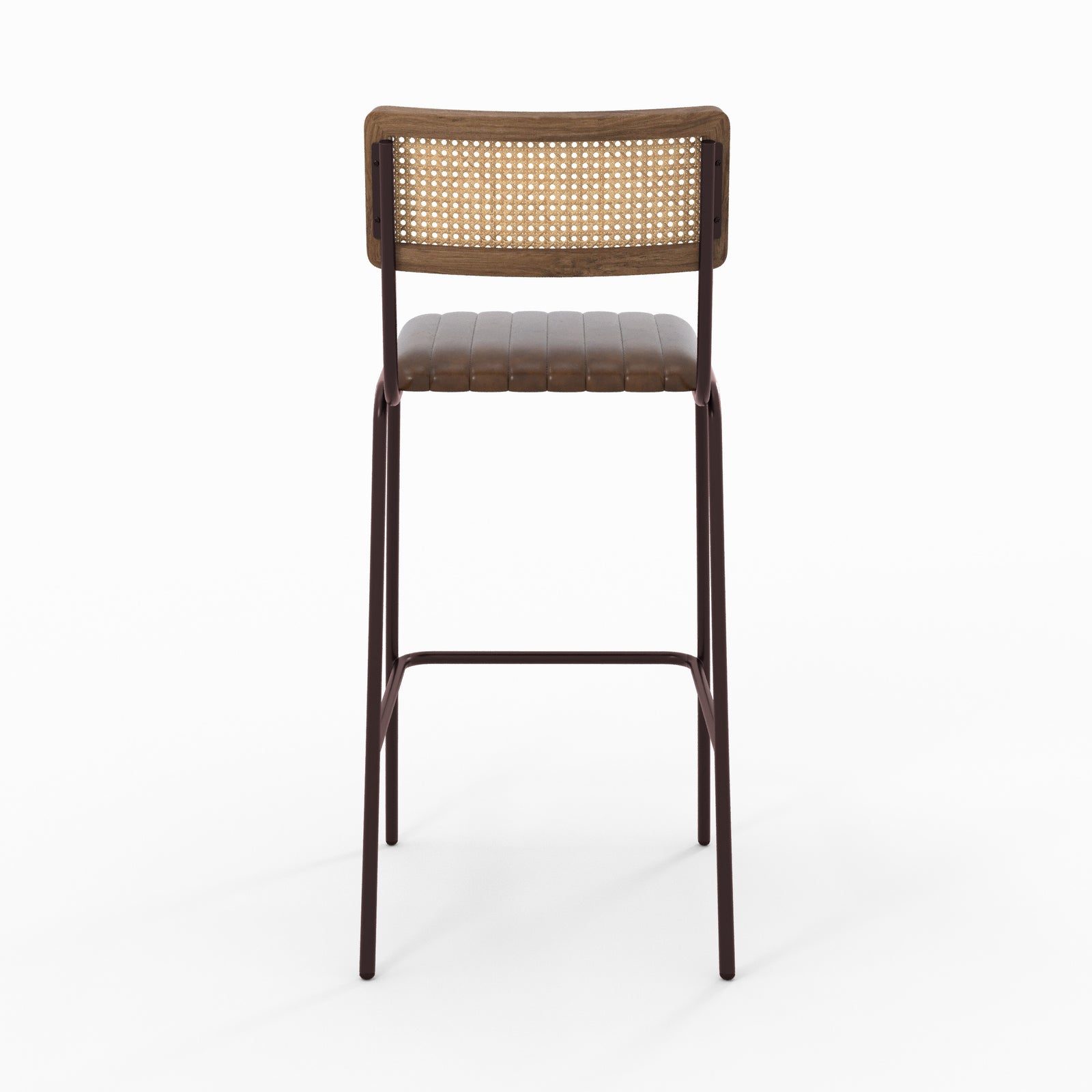 Chaise de bar Arsène, dossier en cannage, vue de dos - Maison Pavane