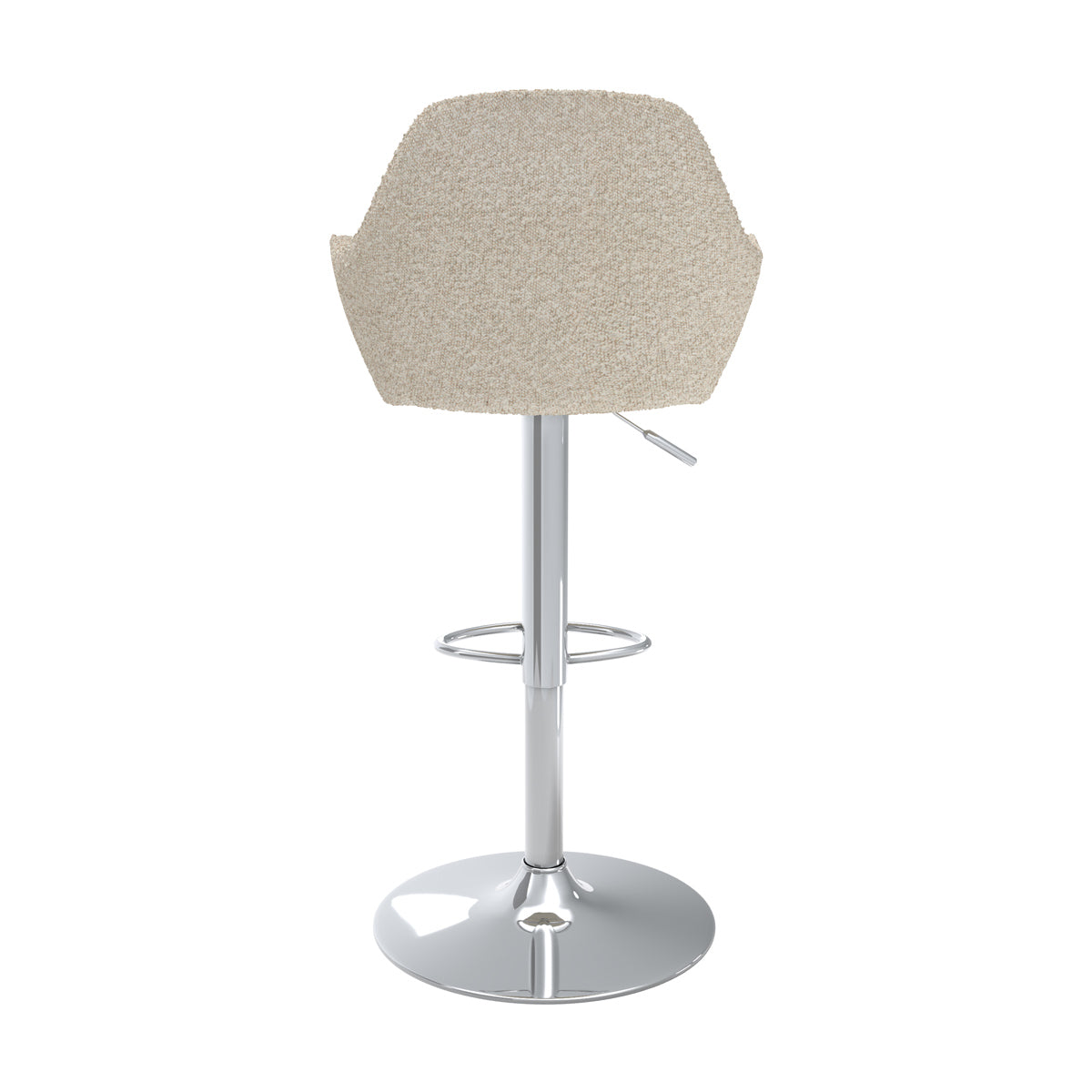 sedia da bar bouclette bianca piede metallo cromo adam