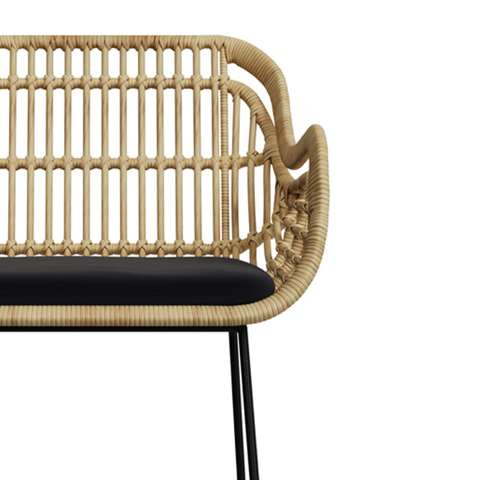 sedia da bar chiloe 71 cm in rattan naturale e gambe in metallo