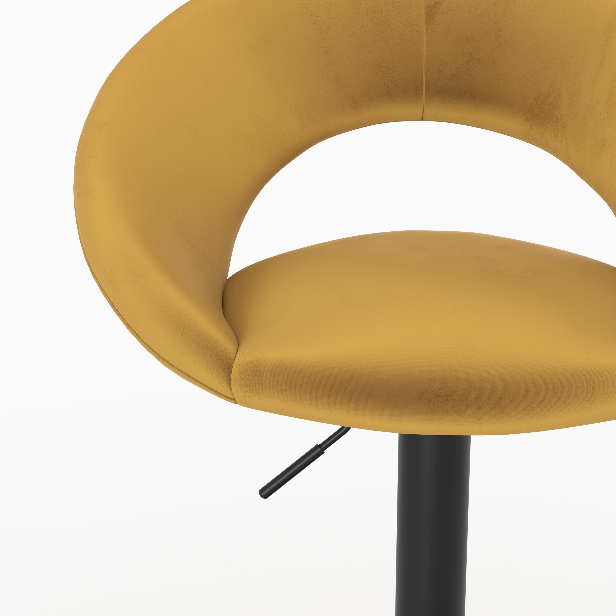 Silla de bar Cloclo de terciopelo amarillo curry 61/76,5 cm (lote de 2)