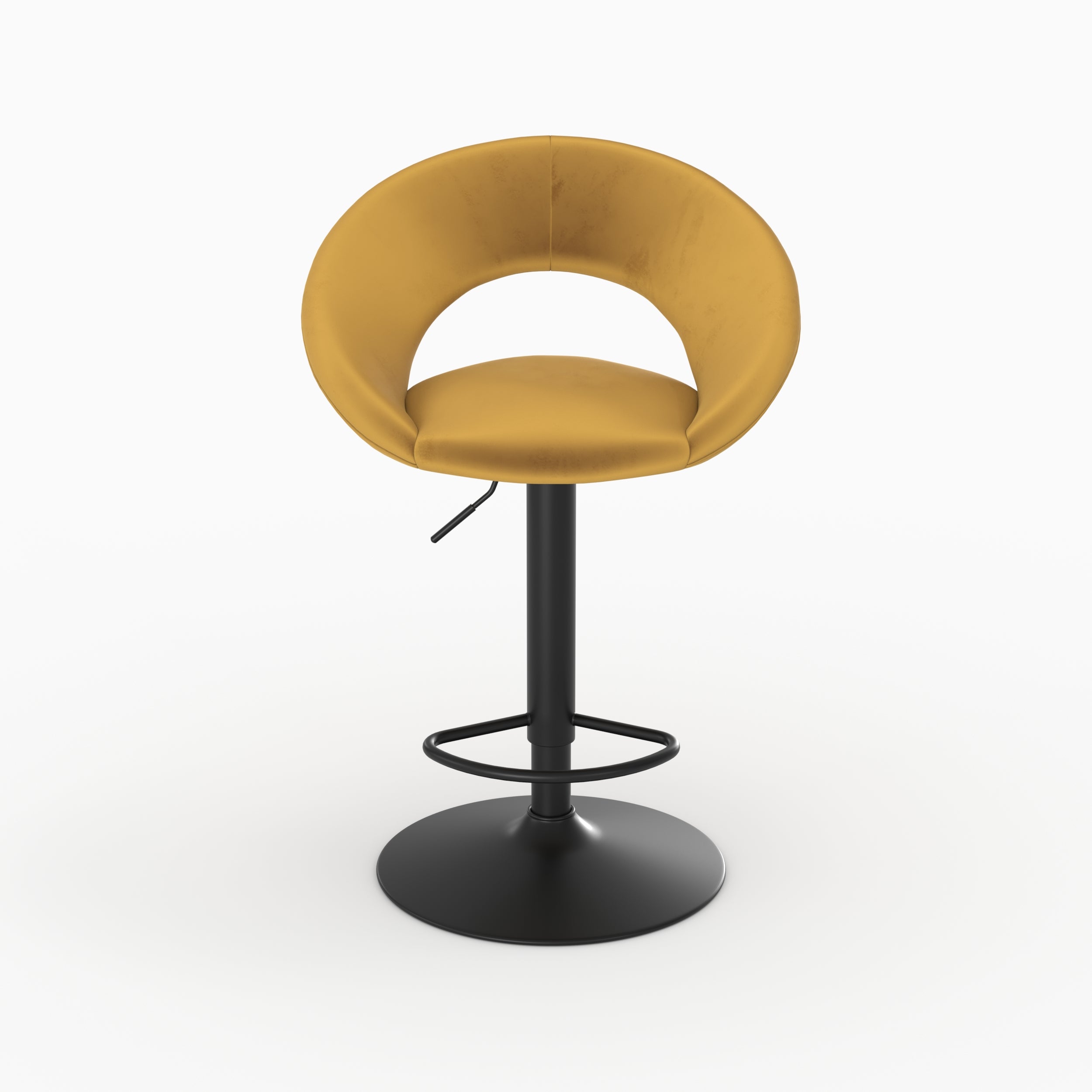 Silla de bar Cloclo de terciopelo amarillo curry 61/76,5 cm (lote de 2)