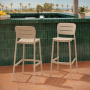 Chaise de bar de jardin beige plastique Lola