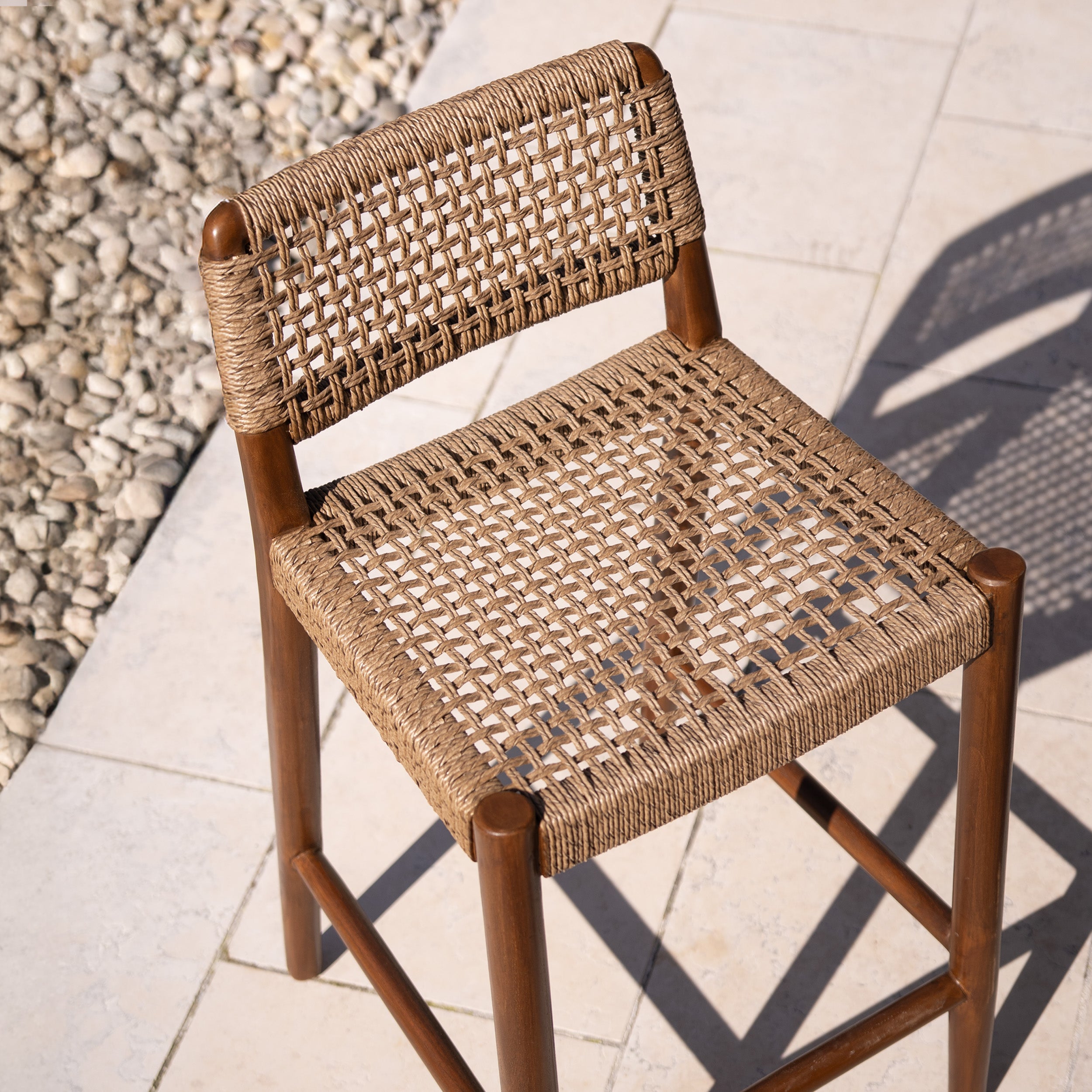 Chaise de bar de jardin teck