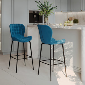 sedia da bar di 75 cm in velluto mazzia cucina moderna