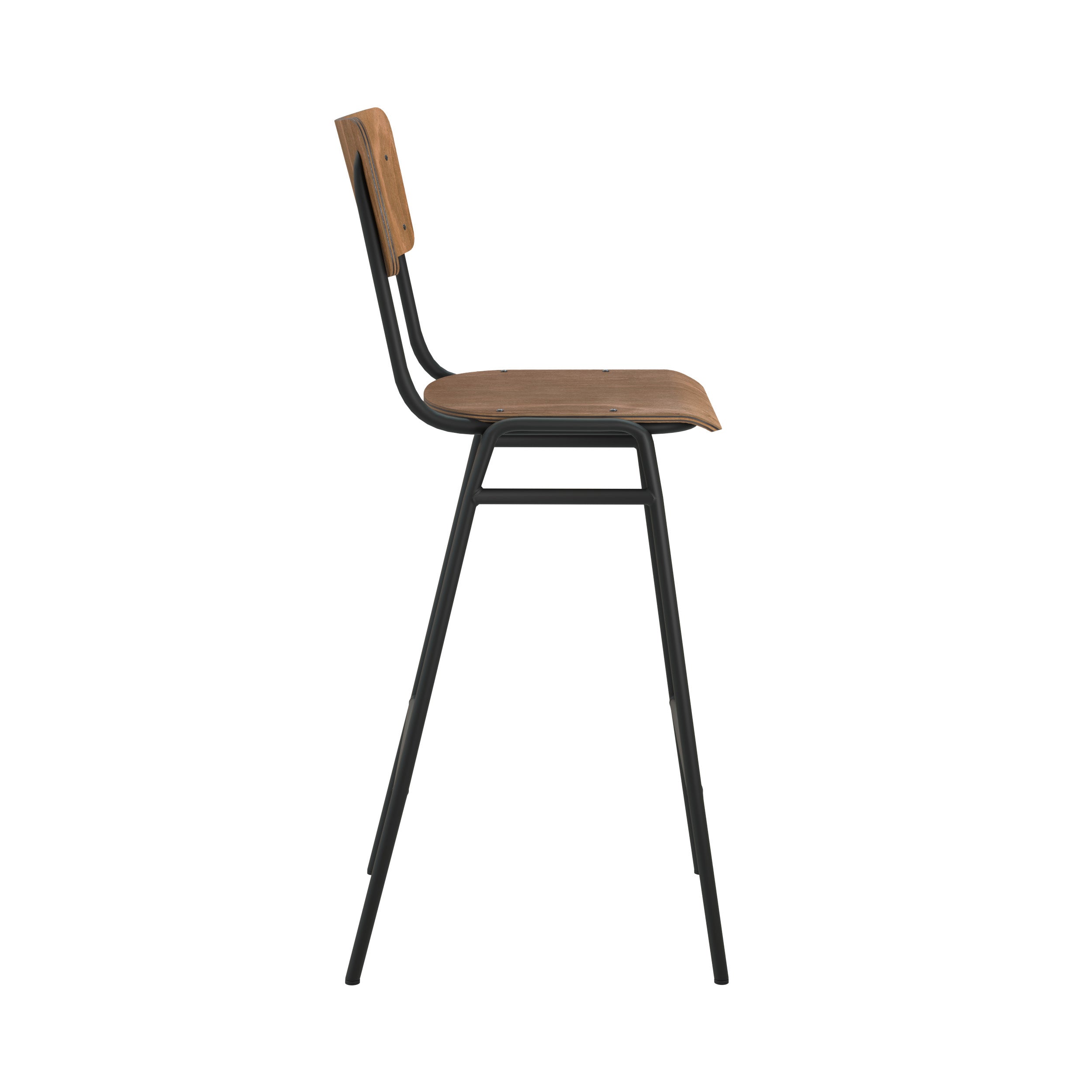 Chaise de bar écolier Clem en bois foncé 75 cm (lot de 2)