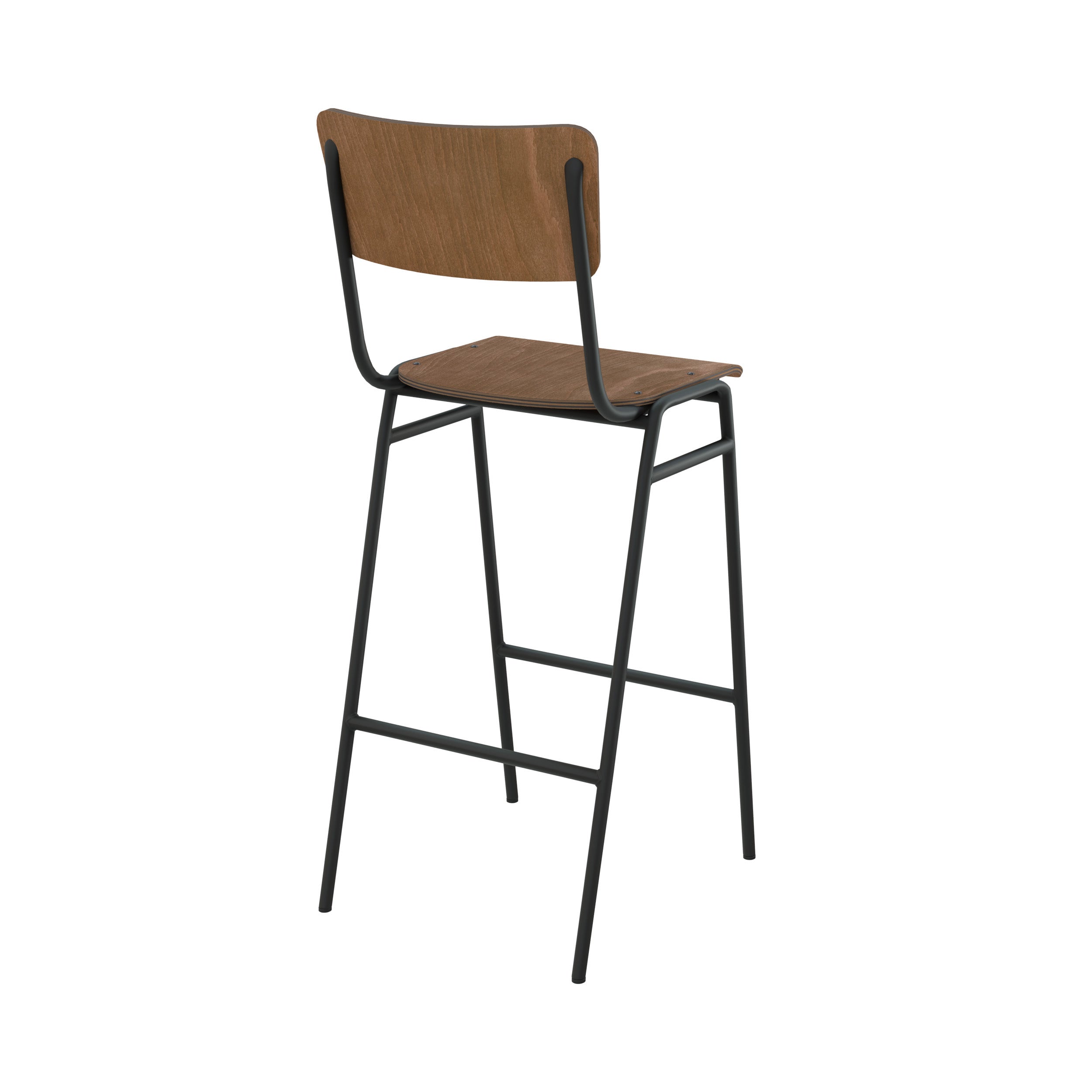 Chaise de bar écolier Clem en bois foncé 75 cm (lot de 2)