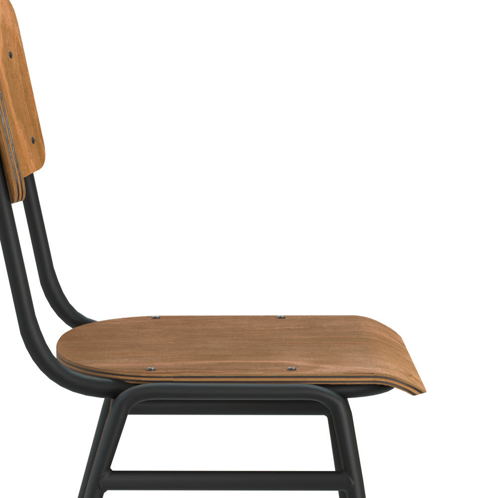 sedia da bar scolastica a metà altezza clem legno scuro 65 cm gambe in metallo_1