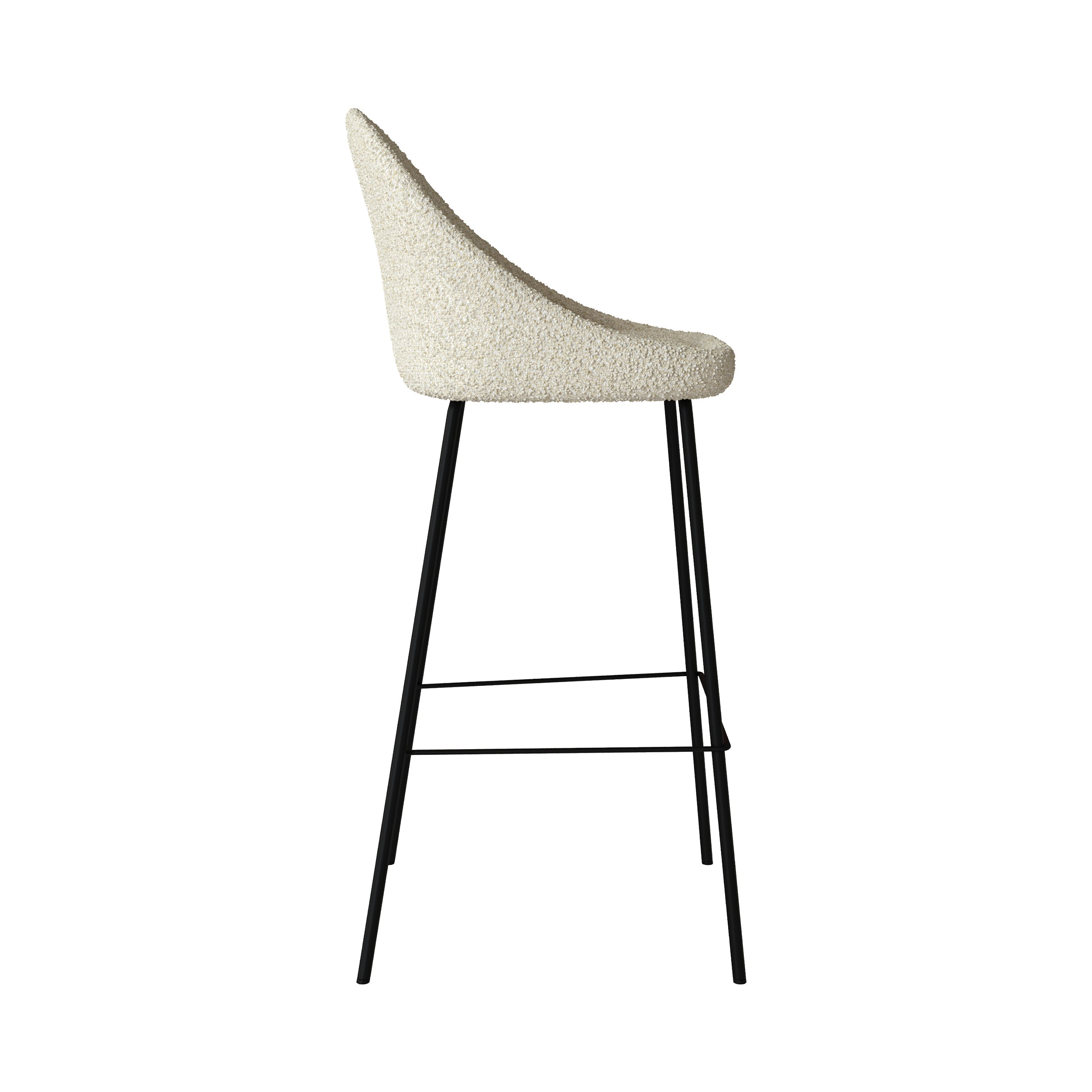 chaise de bar en tissu effet bouclette de laine blanche misty_1