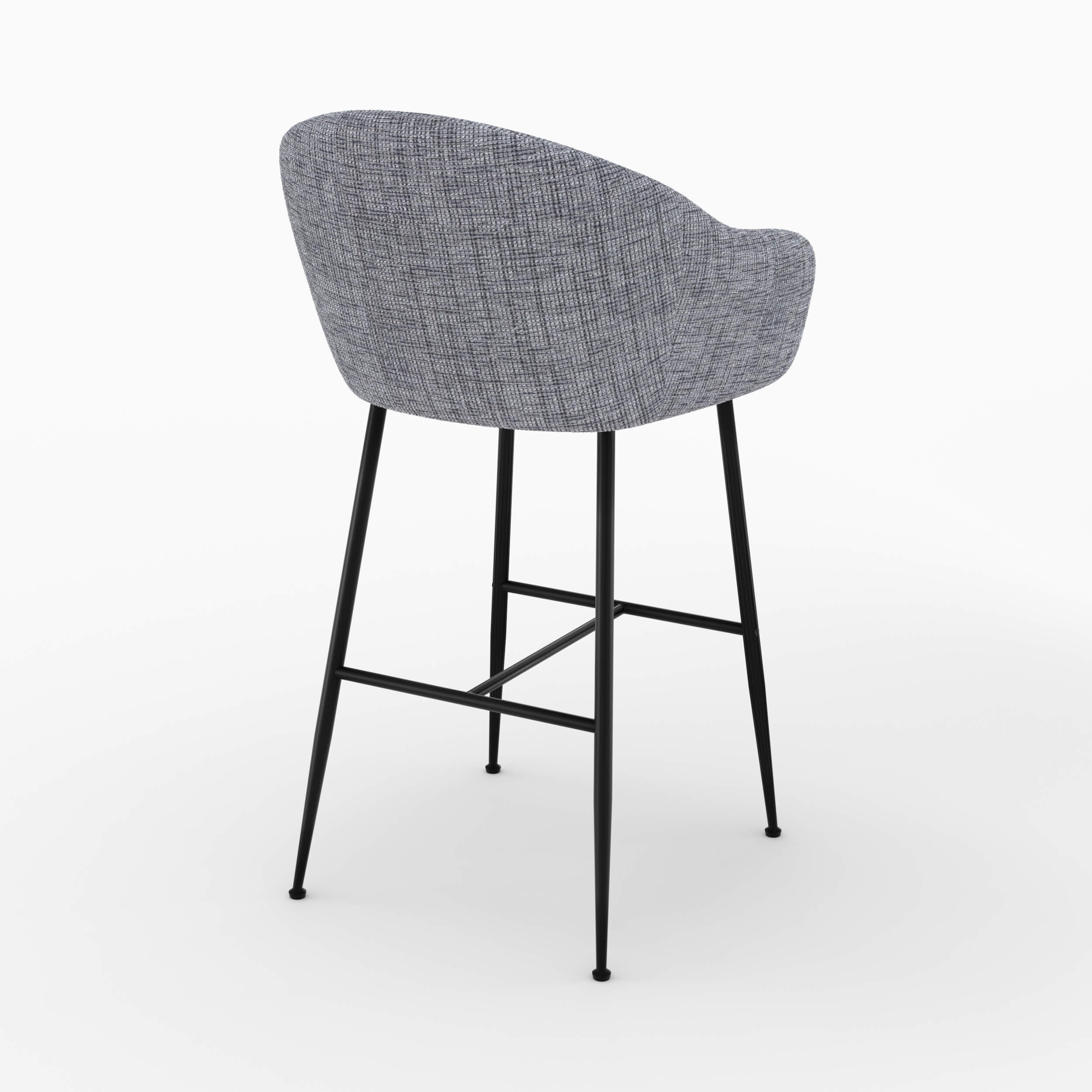 chaise de bar en tissu gris chine 76 cm socky