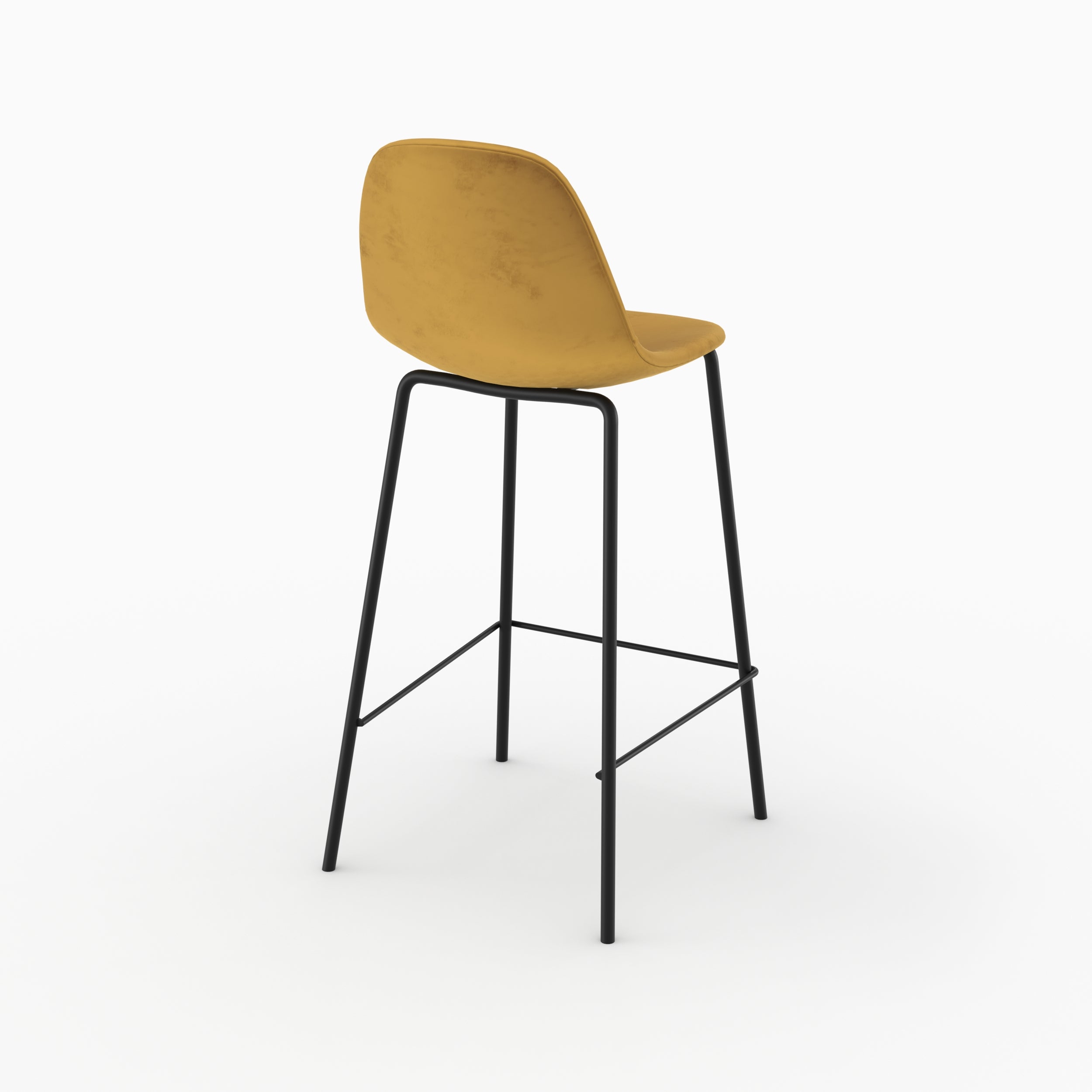 chaise de bar en velours jaune 65 cm unite henrik