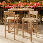 chaise de bar exterieur tunga lot de 2 bois de teck massif