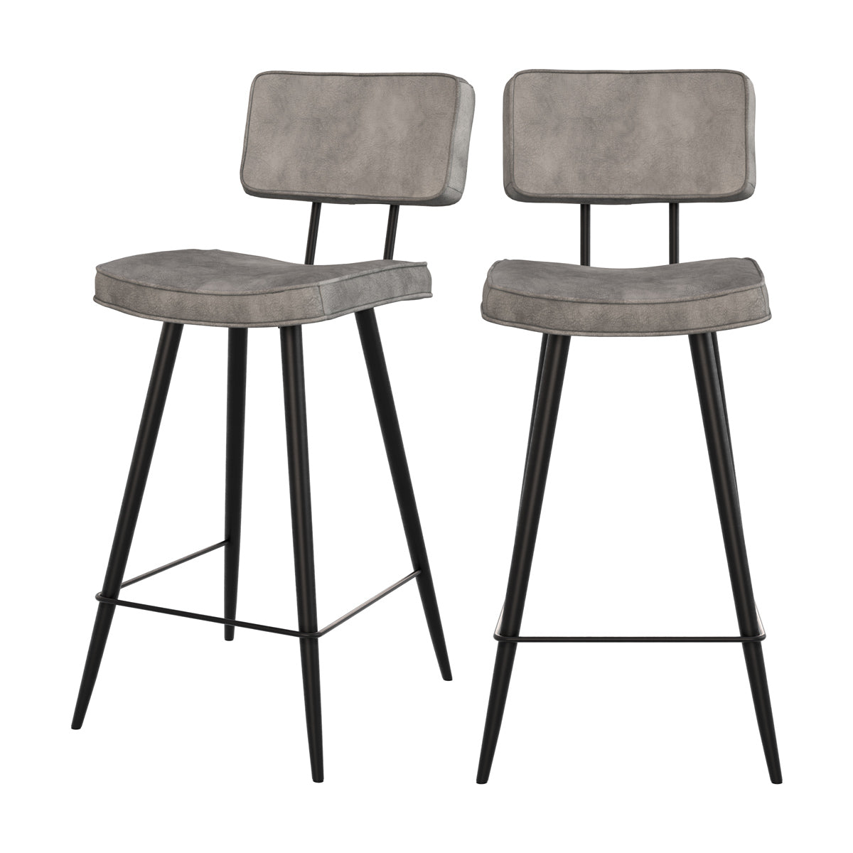 chaise de bar grise en cuir synthetique texas