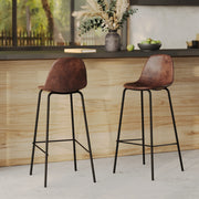sedia da bar Henrik in pelle sintetica marrone 75 cm