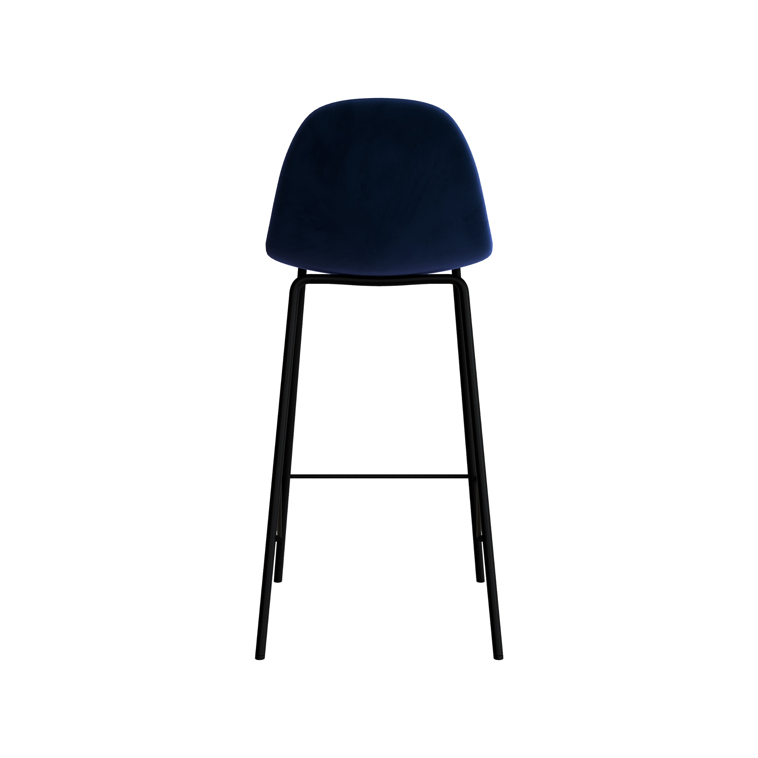 chaise de bar henrik pieds metal assise velours bleu fonce_1