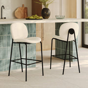 chaise de bar iris tissu boucle blanc dos original 63