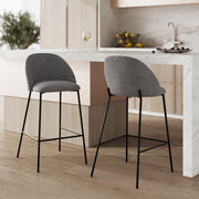 chaise de bar karl tissu gris fonce 66 cm
