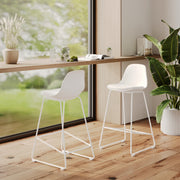 sedia da bar leni bianca set di 2 65 cm