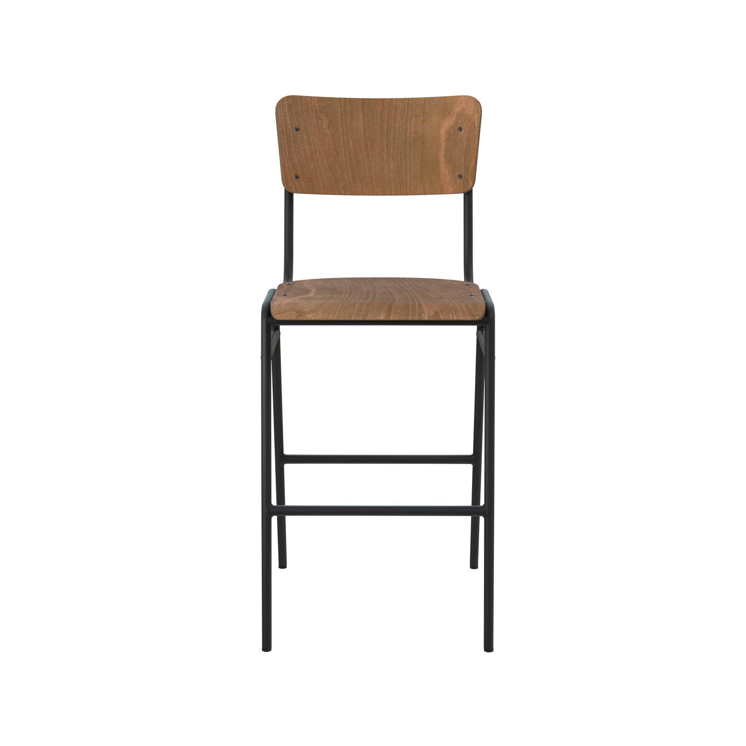 Chaise de bar mi-hauteur Clem en bois foncé 66 cm (lot de 2)