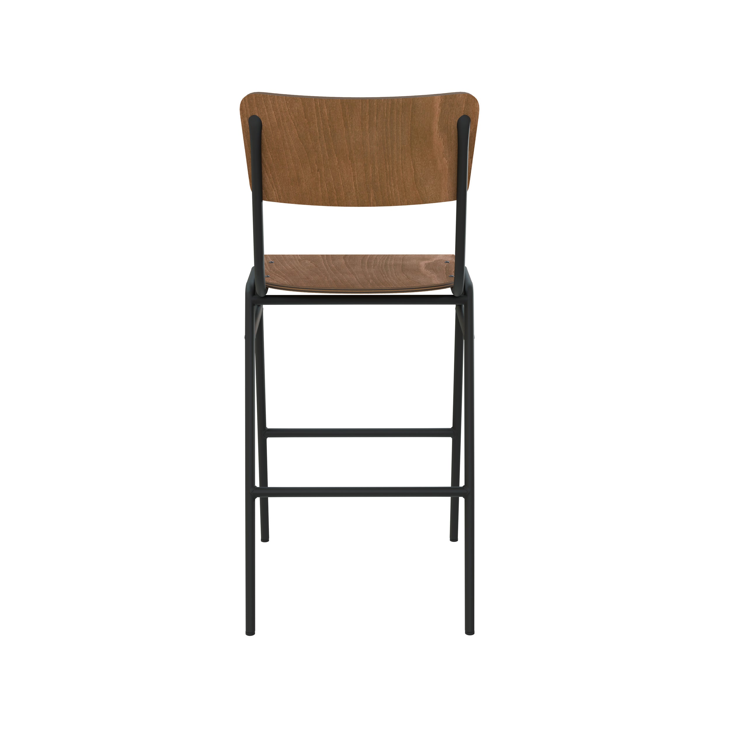 Chaise de bar mi-hauteur Clem en bois foncé 66 cm (lot de 2)