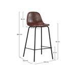 chaise de bar mi hauteur henrik marron 65 cm