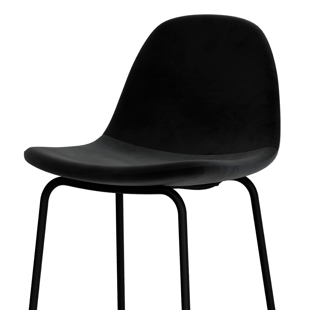 sgabello da bar altezza media henrik velluto nero 75cm