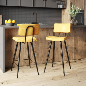 sedia da bar a mezza altezza gialla 65 cm texas