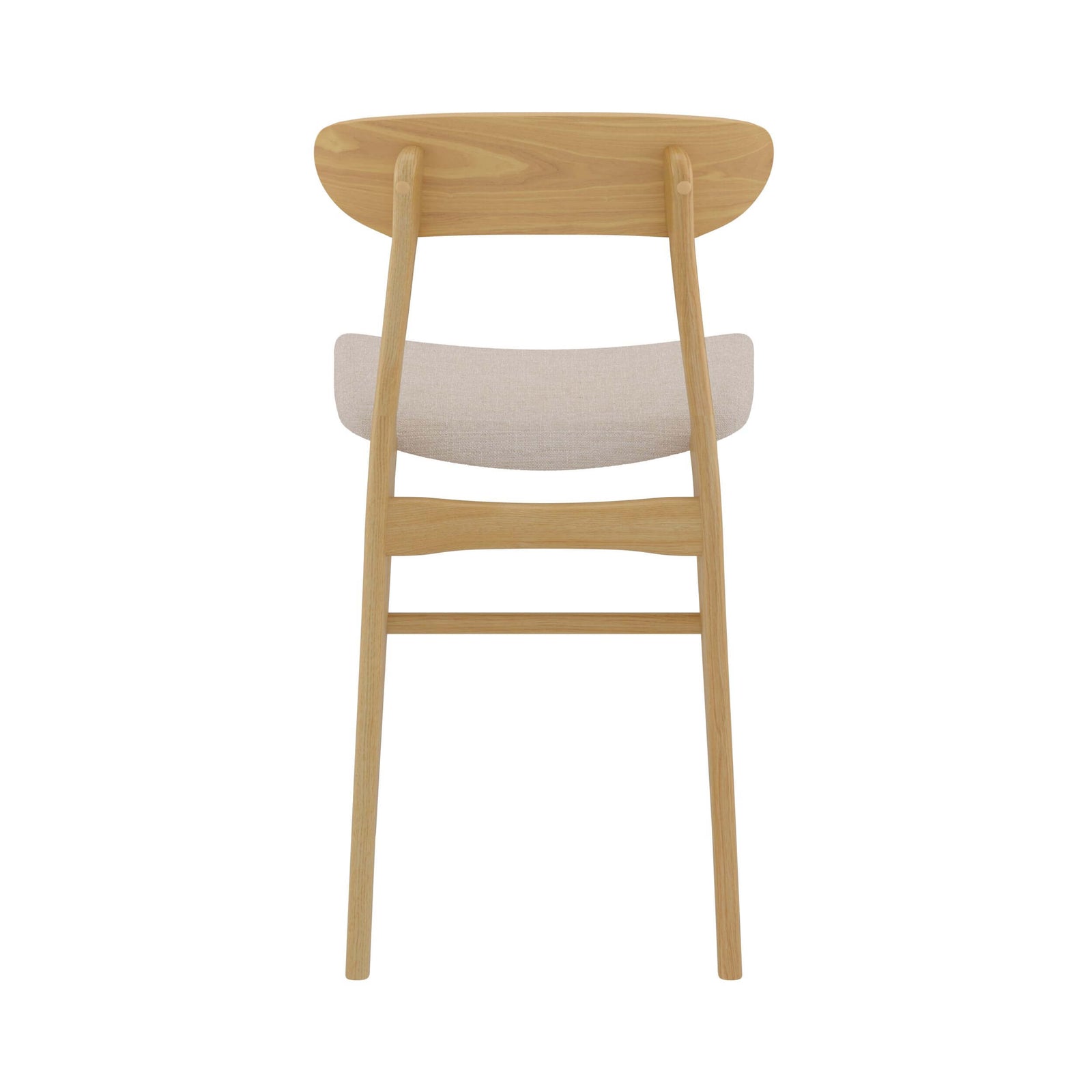 sedia da bar a metà altezza lana in tessuto beige e legno set di 2