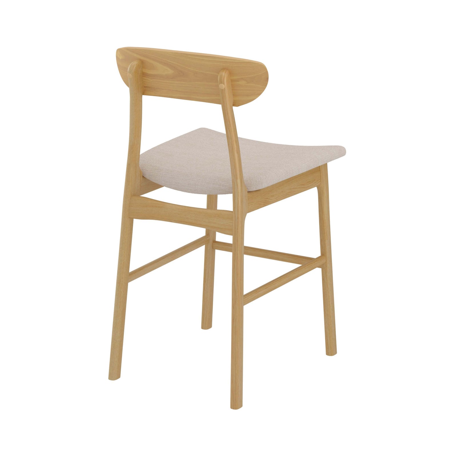 sedia da bar a mezza altezza lana tessuto beige legno set di 2