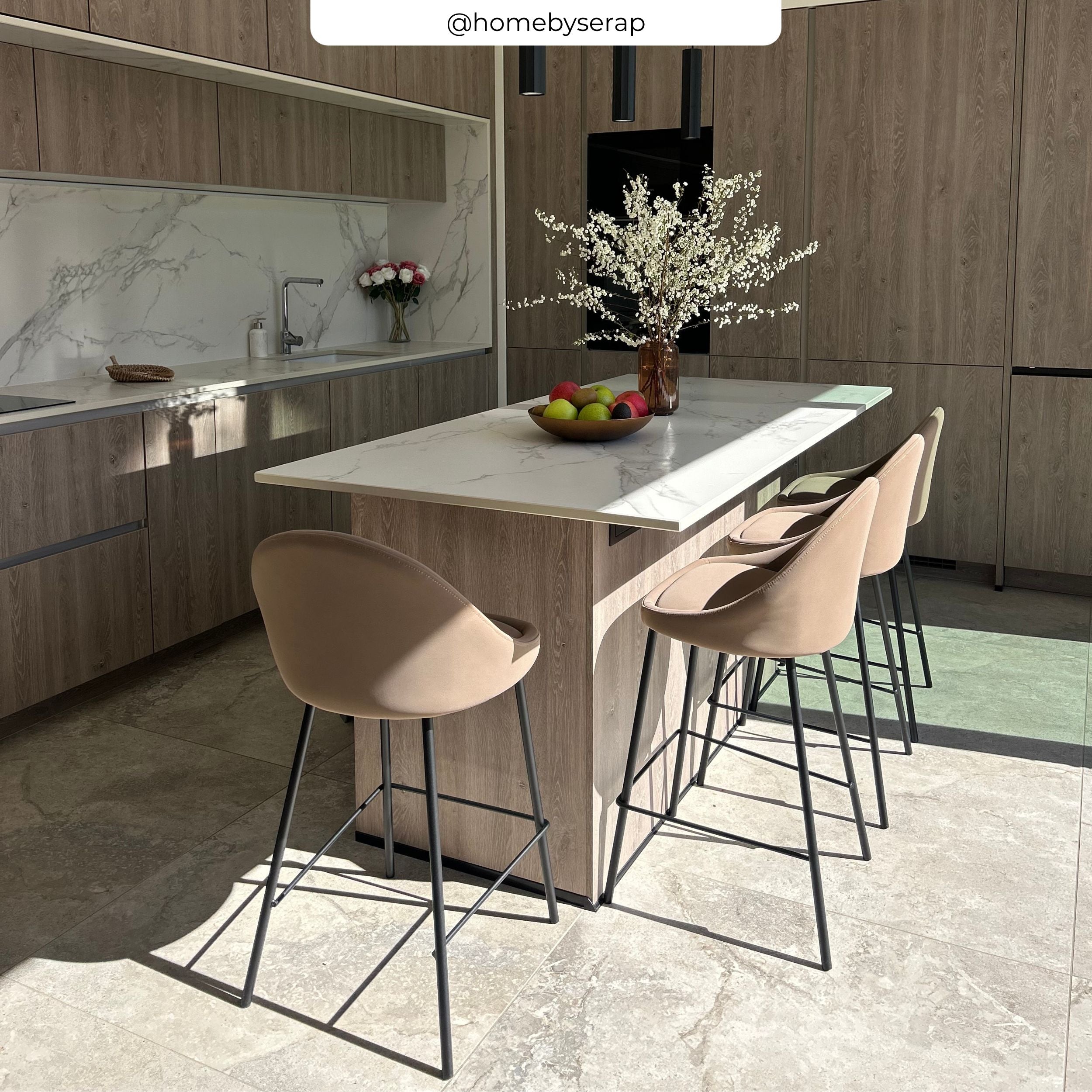 Chaise de bar mi hauteur misty marron 65 cm