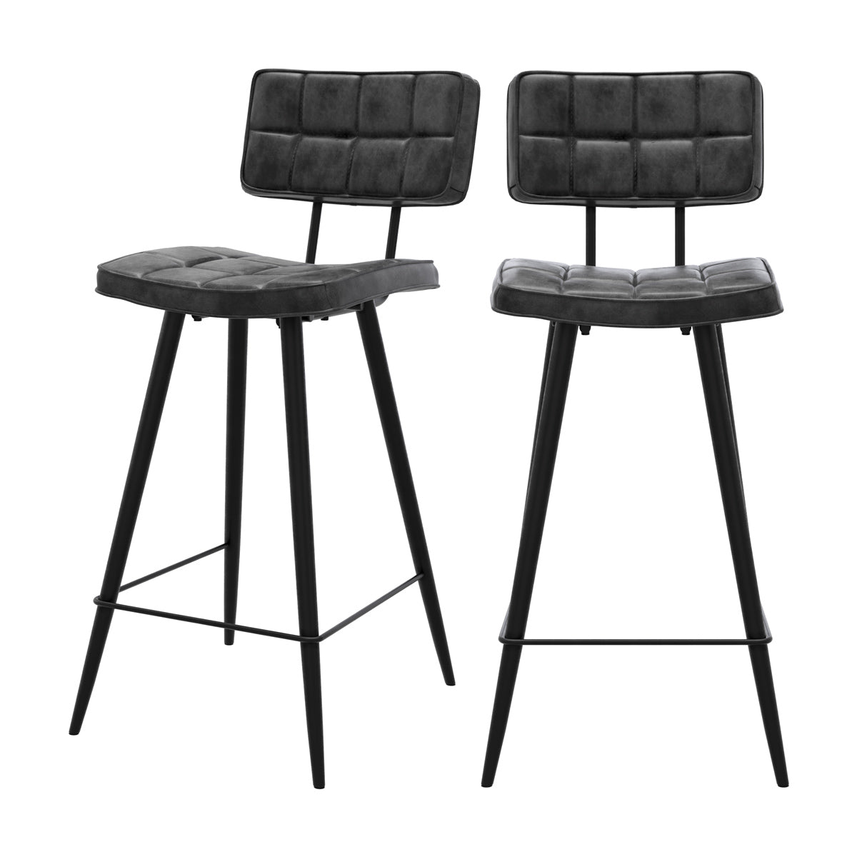 chaise de bar mi hauteur texas capitonnee noire