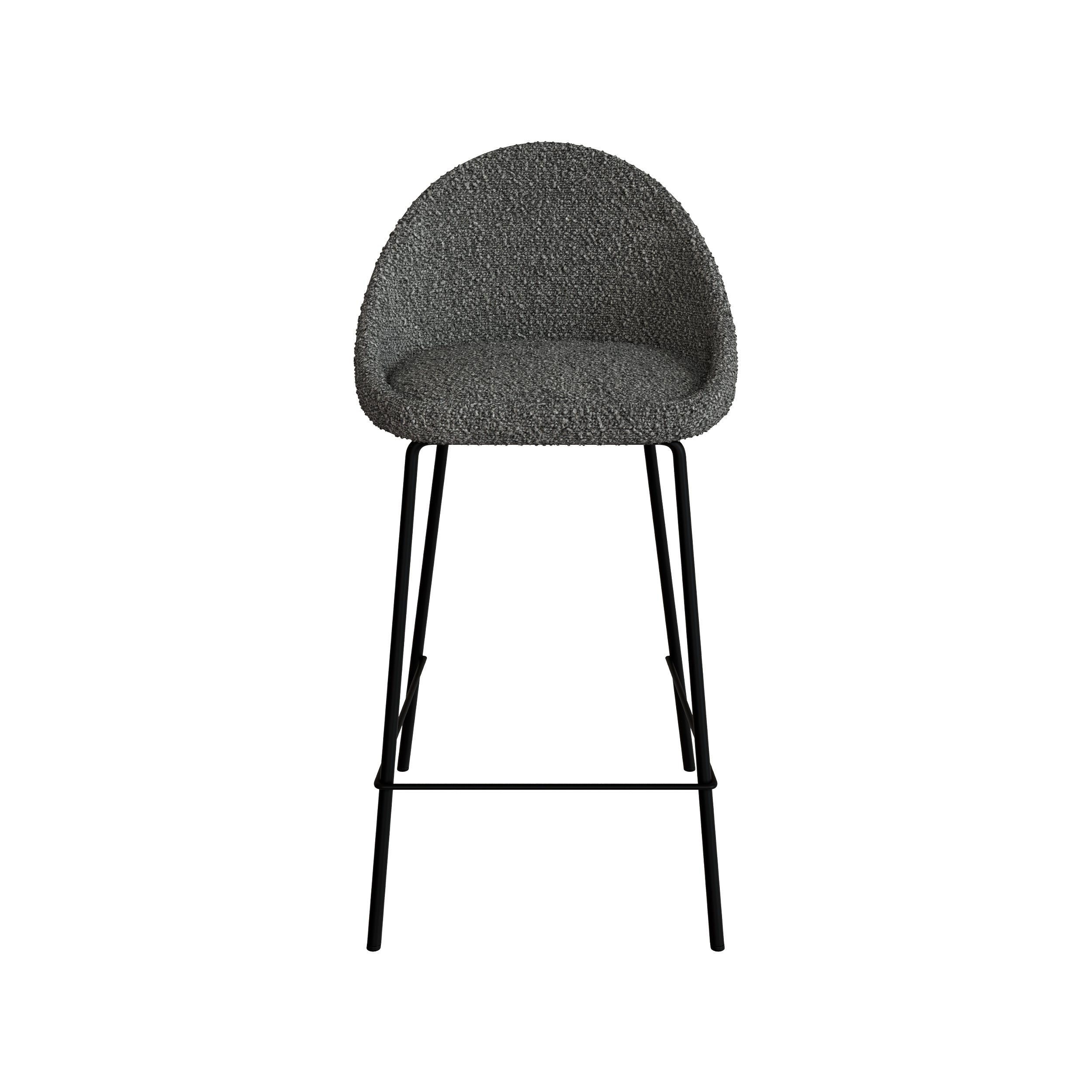 misty chaise de bar mi hauteur tissu gris pied metal
                            
                            
