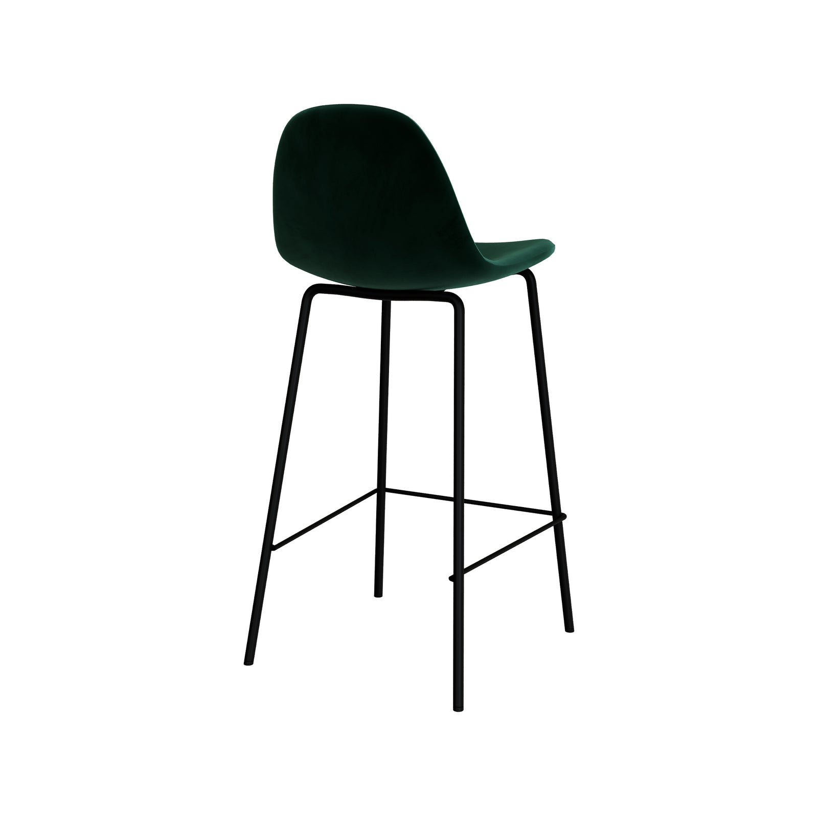 chaise de bar mi hauteur velours vert sapin