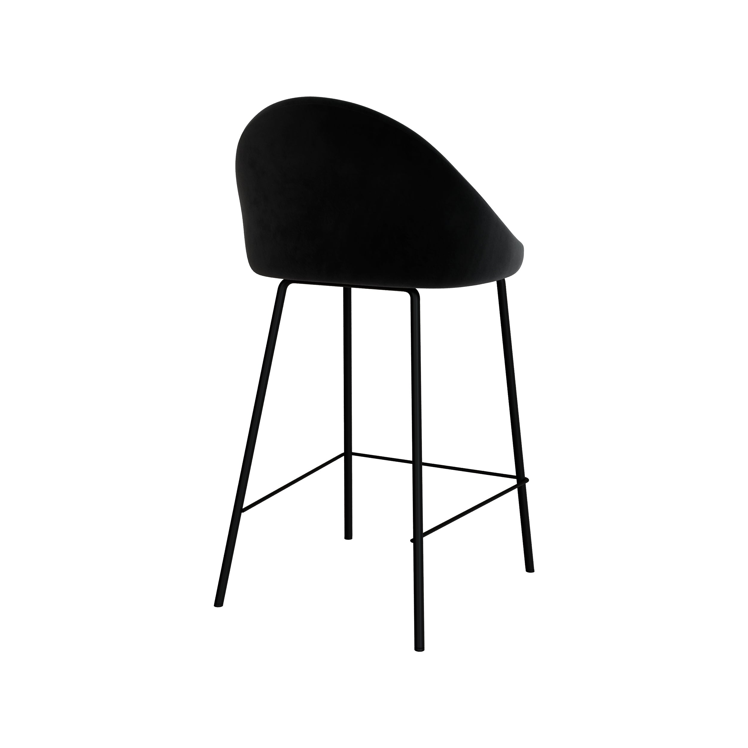 chaise de bar misty mi hauteur velours noir
