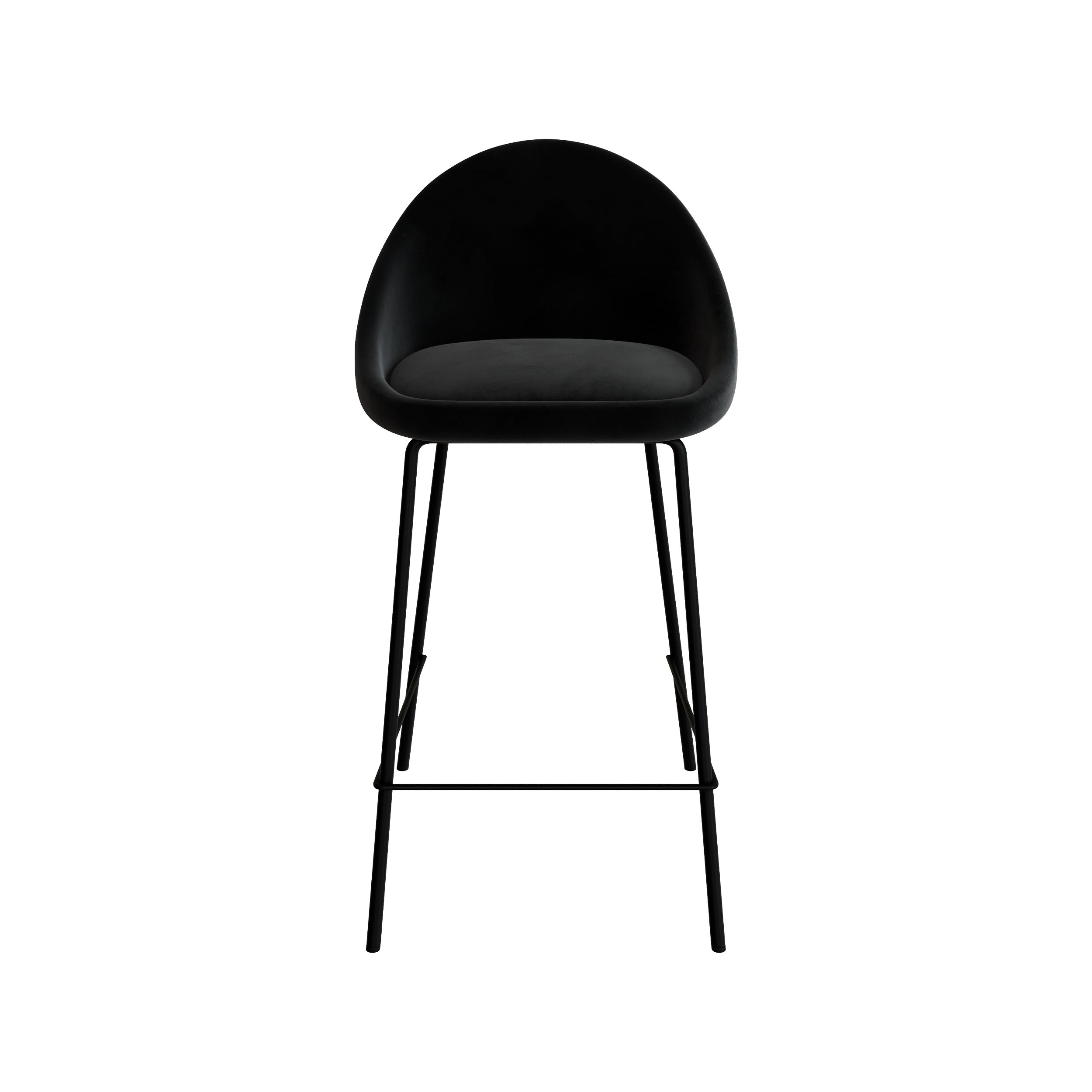 chaise de bar misty pied metal velours noir
                            