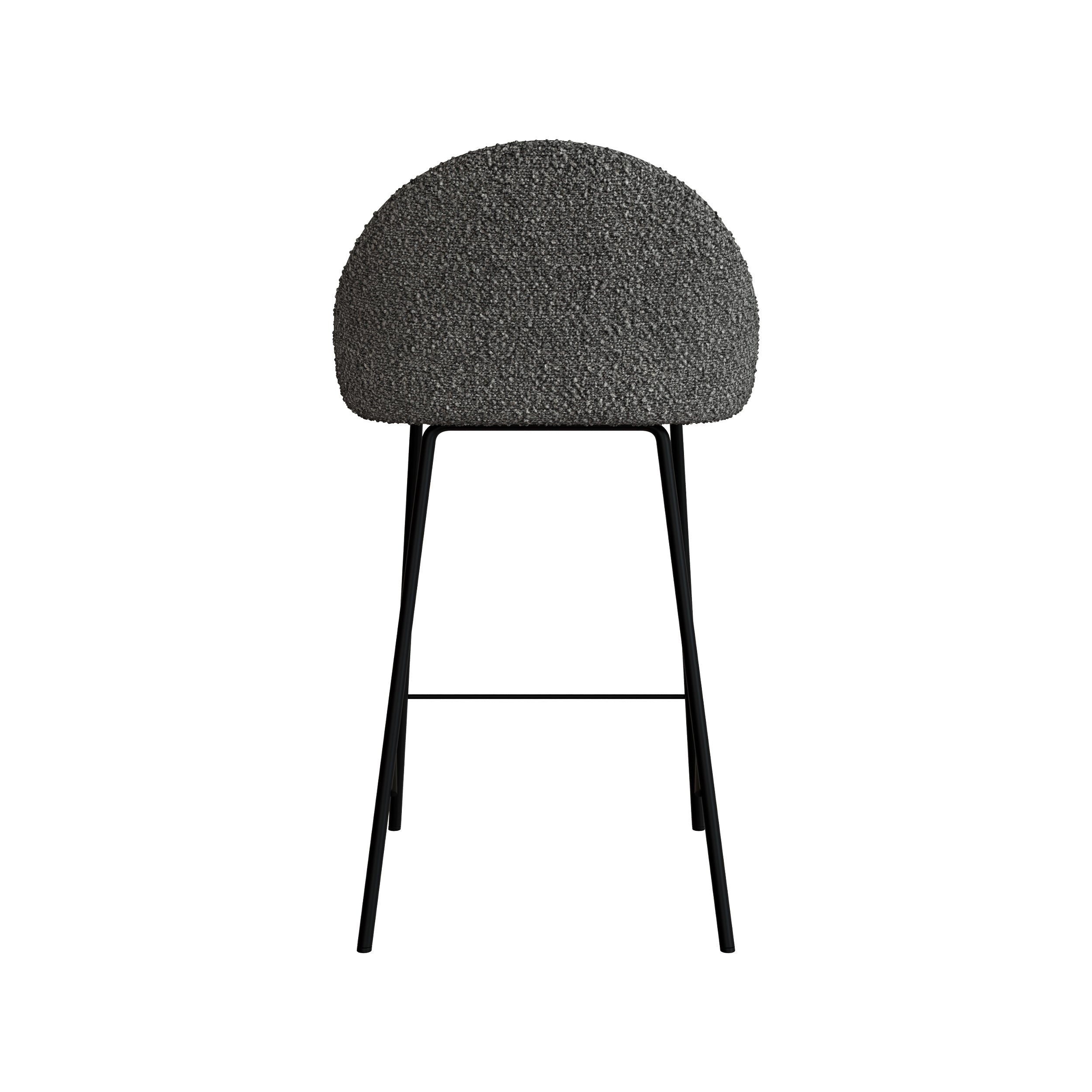 chaise de bar misty tissu gris pieds noirs