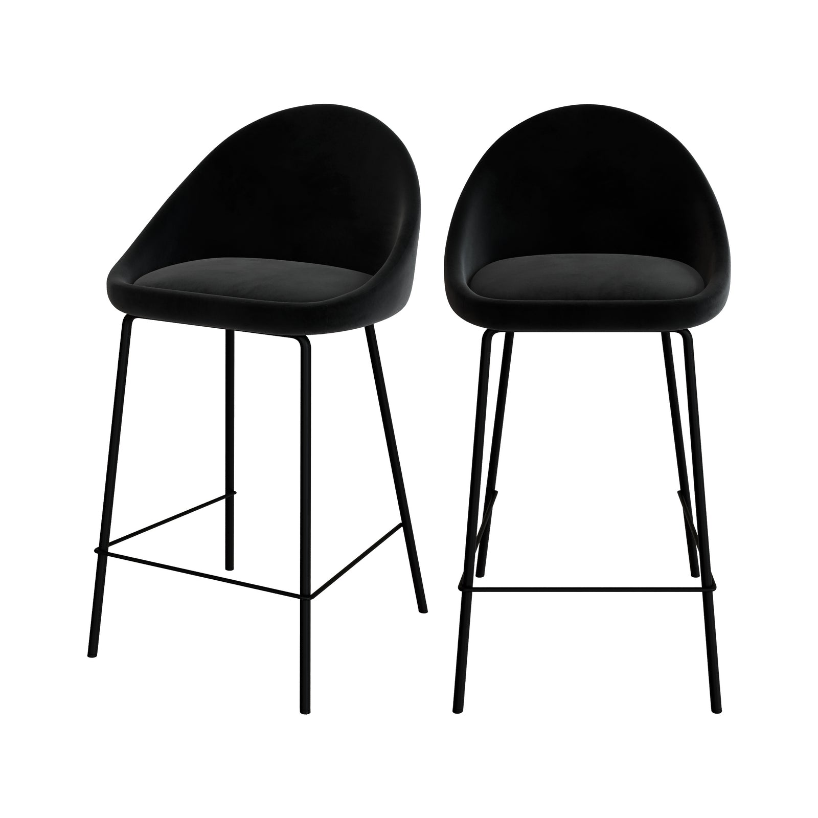 chaise de bar misty velours noir