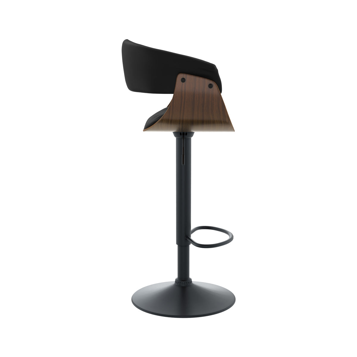 chaise de bar noire basile avec accoudoirs