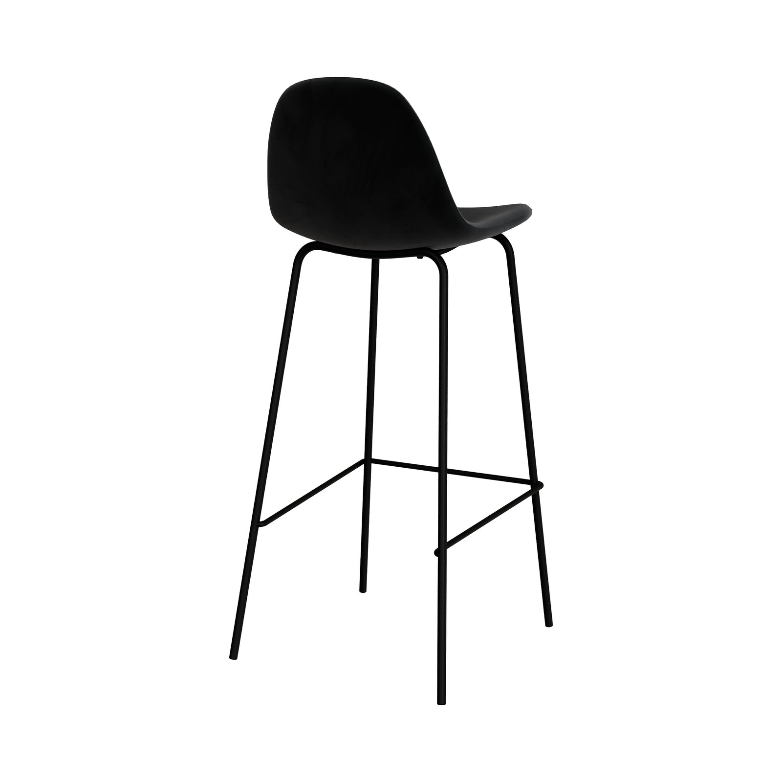 sgabello da bar 75cm velluto nero henrik