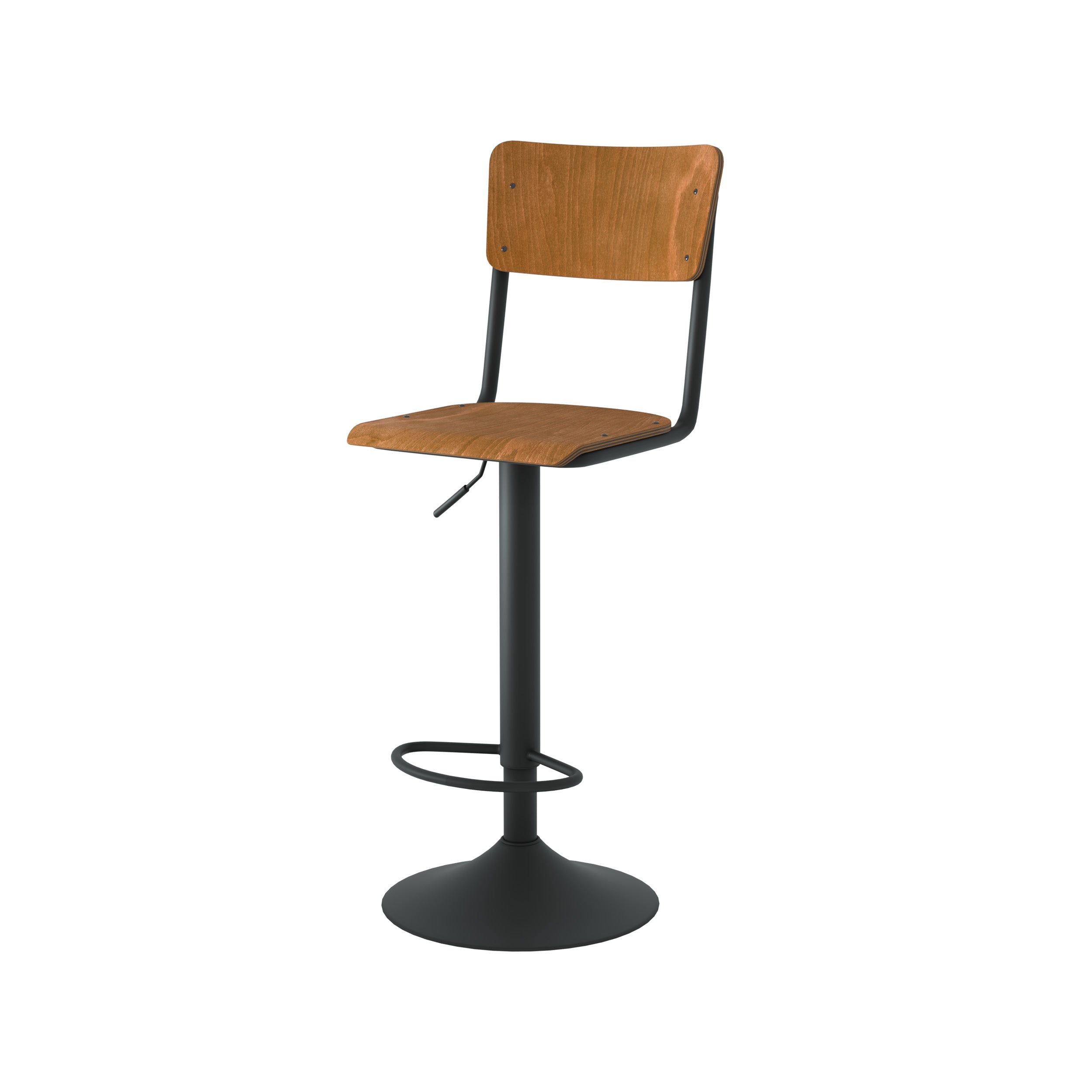 chaise de bar pivotante reglable en hauteur bois fonce clem