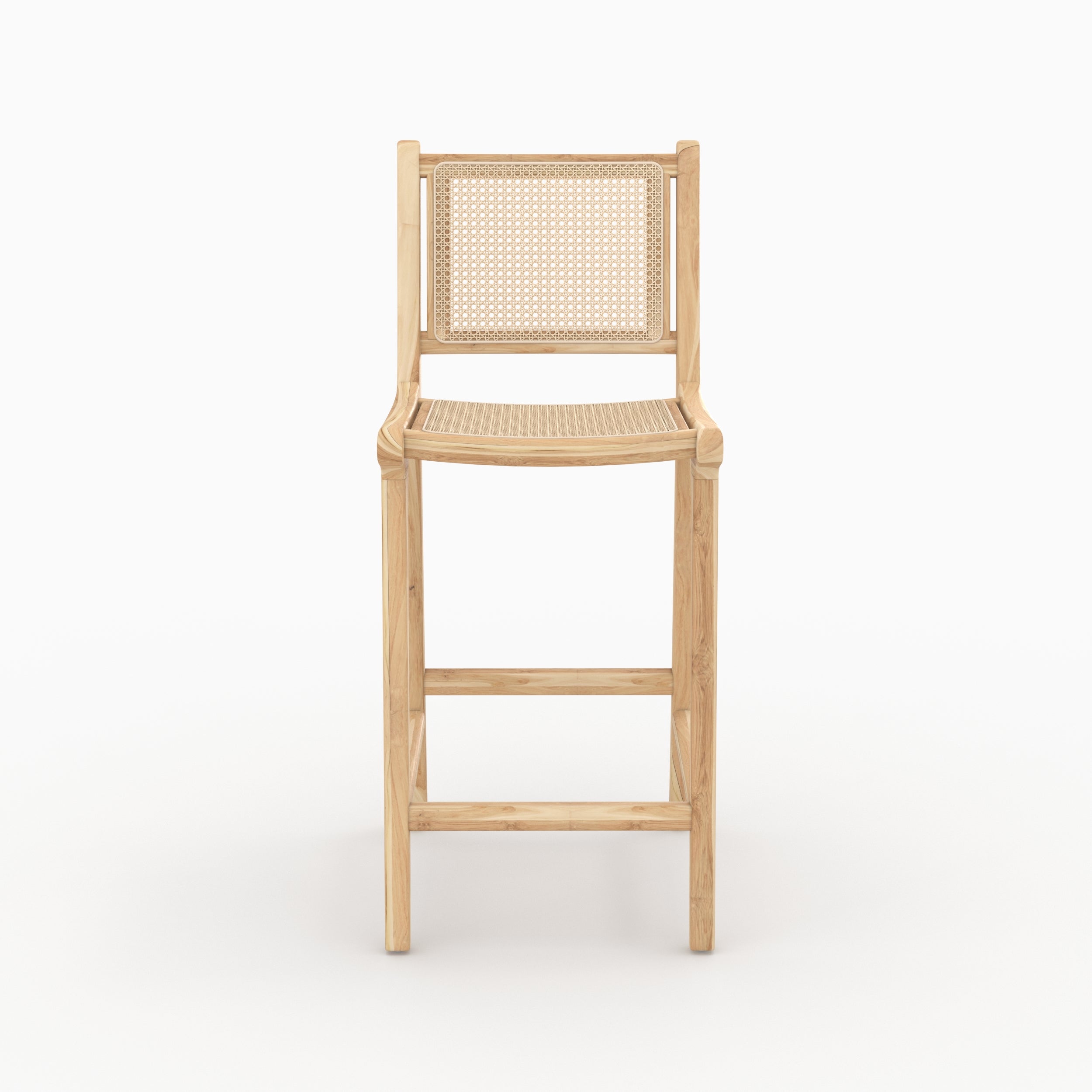 chaise de bar pour ilot teck et rotin kyla