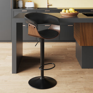sedia da bar regolabile 59 81 cm basile nera
