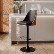 chaise de bar reglable noire bois 56 77 cm georges
