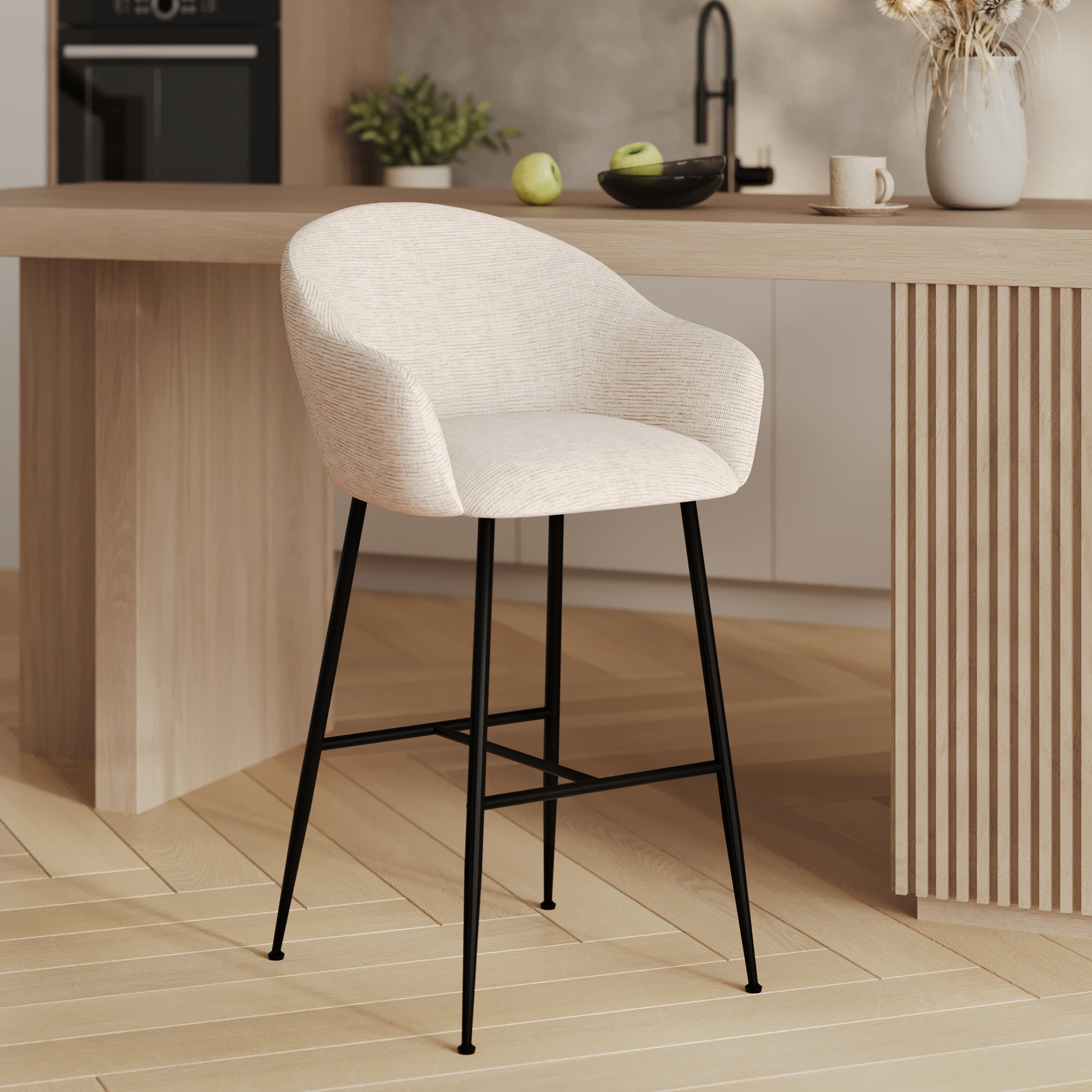 Chaise de bar Socky beige blanche