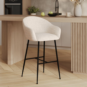 Chaise de bar Socky beige blanche