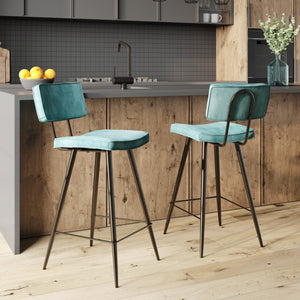 sedia da bar texas blu 66 cm set di 2