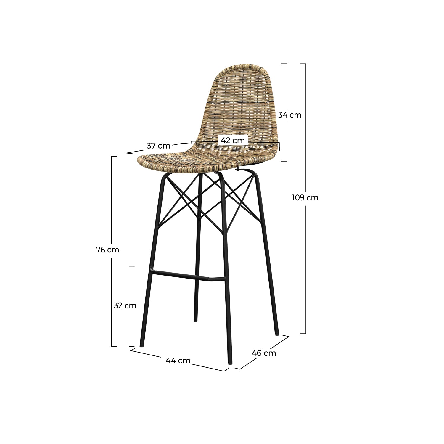 Chaise de bar tiptur en resine