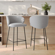 chaise de bar tissu gris chine pieds noi