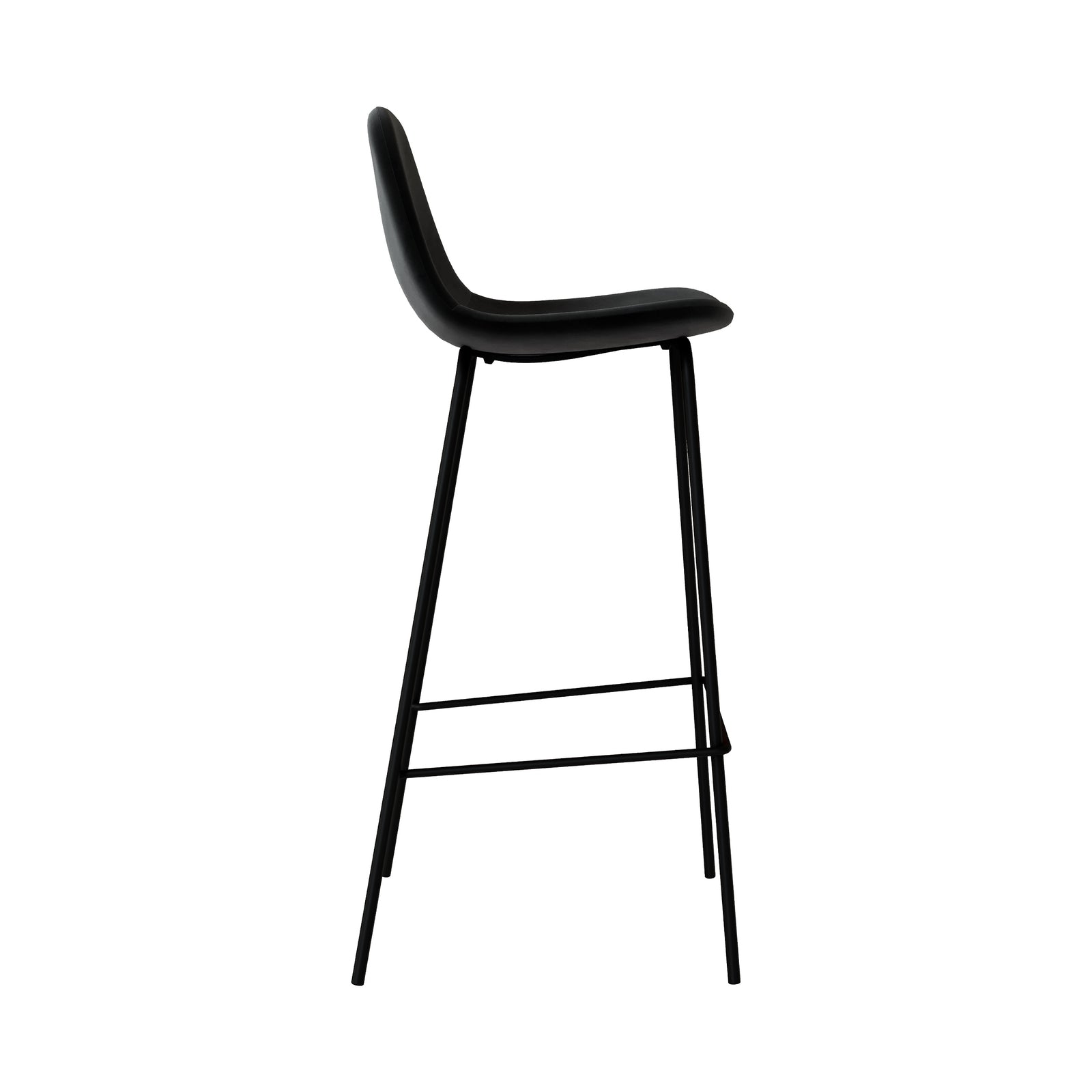 henrik sedia da bar velluto nero piedi in metallo nero 75cm