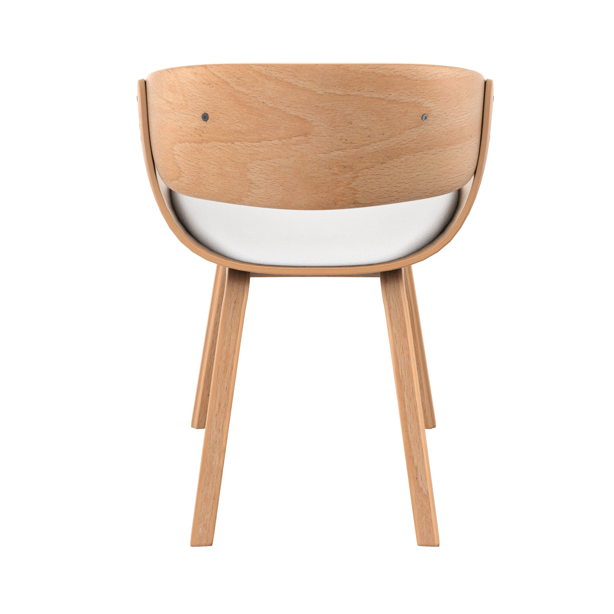 sedia da ufficio bianca vintage in legno chiaro